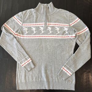 NILS Women's Big Sky Alpine Skier Sweater 1/4 Zip L Apres Ski Retro Winter Aspen